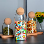 Clear Glass Kitchen Canister with Cork Lid – Airtight