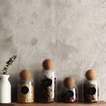 Clear Glass Kitchen Canister with Cork Lid – Airtight