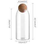 Clear Glass Kitchen Canister with Cork Lid – Airtight