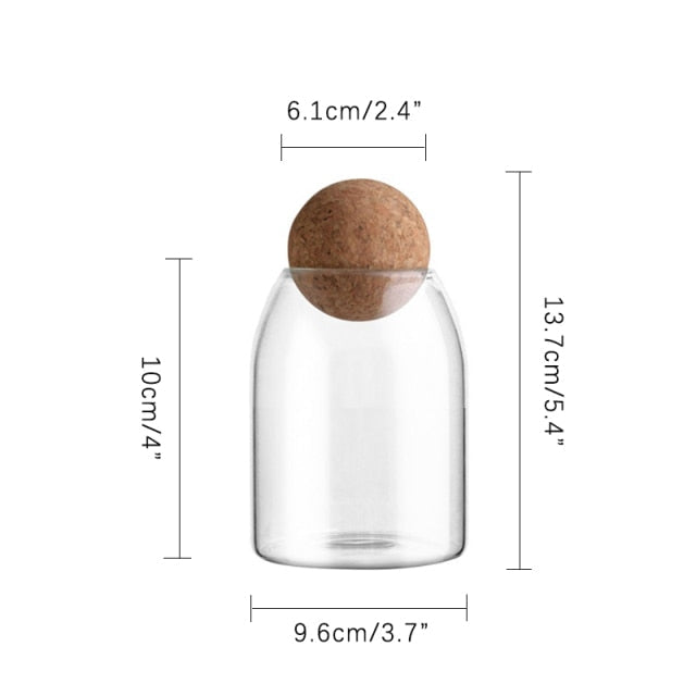 Clear Glass Kitchen Canister with Cork Lid – Airtight