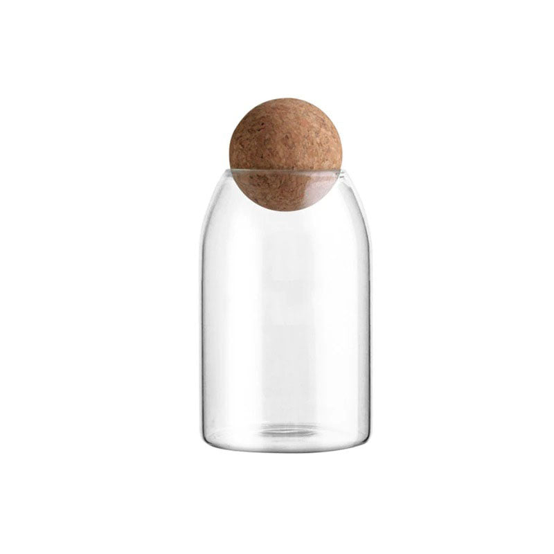 Clear Glass Kitchen Canister with Cork Lid – Airtight