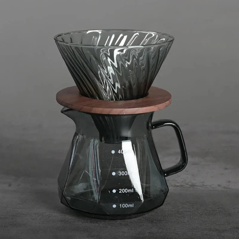 Clear Glass Coffee Maker for Filter Coffee and Teapot