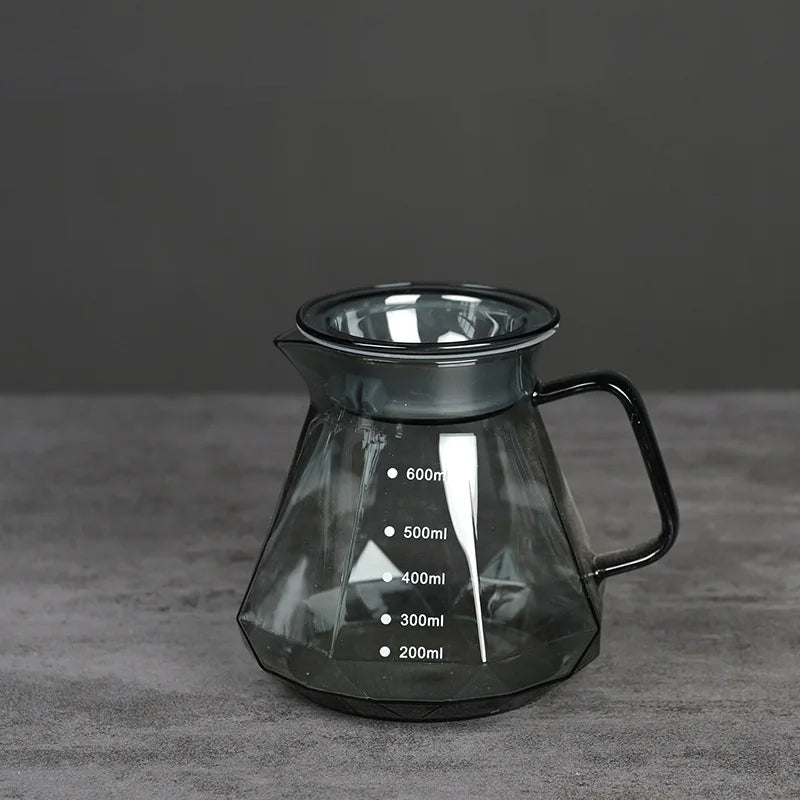 Clear Glass Coffee Maker for Filter Coffee and Teapot