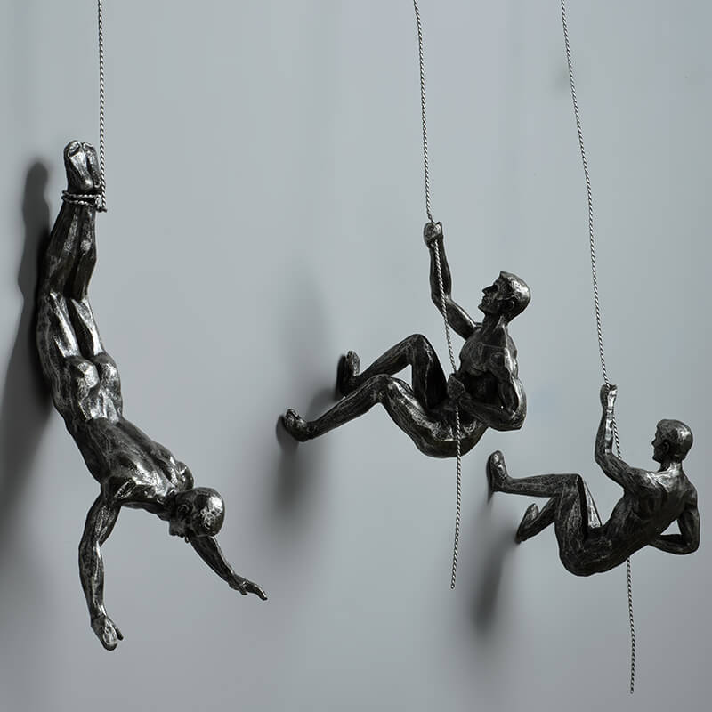 Climbing Figures Wall Decoration – Inspiring Wall Art Made of Resin and Iron