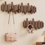 Stilvolles Wandgarderobe aus Holz mit Klapphaken – Minimalistische Aufbewahrungslösung für Eingangsbereiche