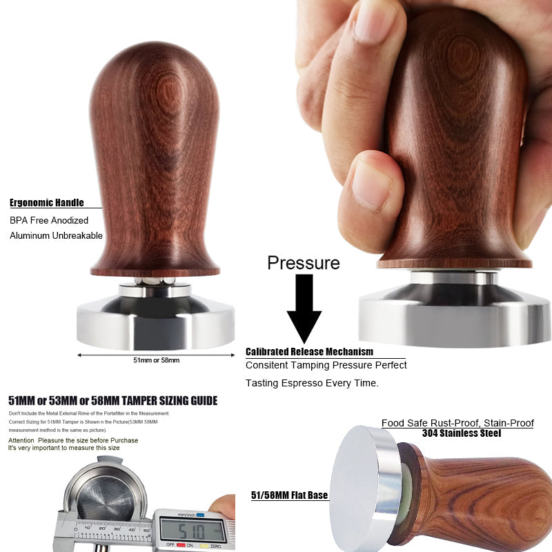 Stainless Steel Coffee Tamping Tool with Adjustable Pressure
