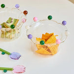 Farbenfrohe Dessertschüssel in Kronenform - Nachhaltiges Glasdesign