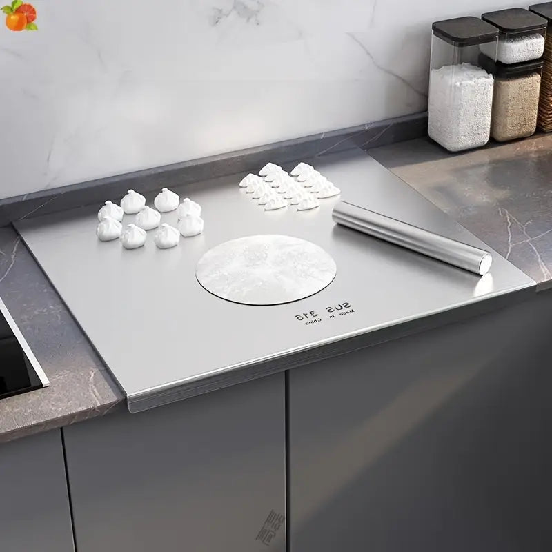 Zweiseitige Schneideplatte aus Edelstahl – Rutschfest & hygienisch | Ideal für die Küche