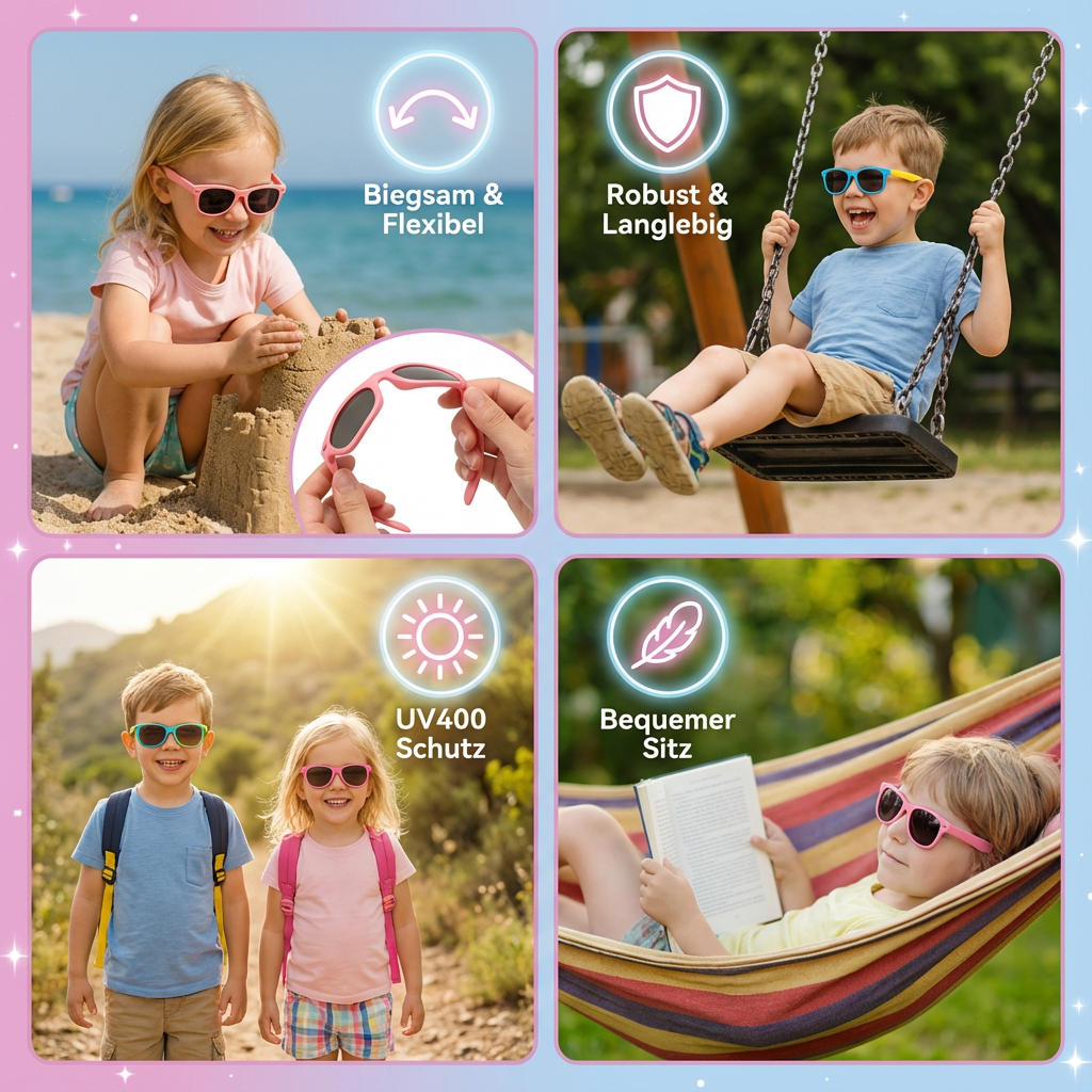 Flexible and sturdy frame for kids' sunglasses