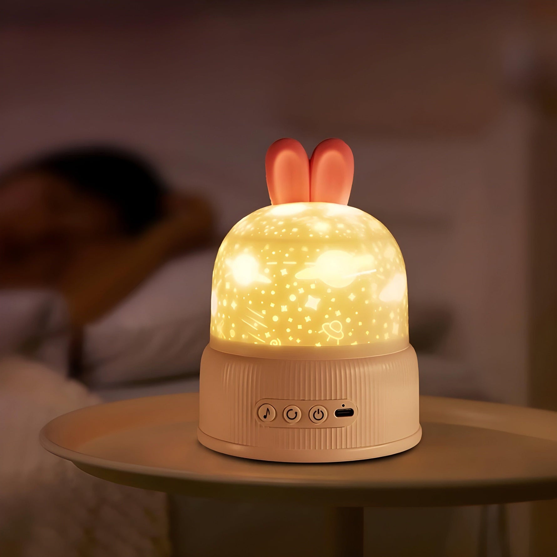Nachtlichtprojektor für Kinder – Niedlicher Hase mit sanftem Licht