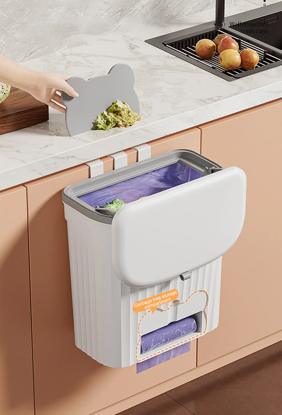 Wand-Mülleimer für Küche und Bad – 8,5L / 12L mit Deckel