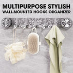 Wall hook rack with foldable hooks – no drilling required