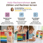 Wooden abacus for learning arithmetic skills