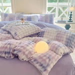 Cozy Plush Duvet Cover Set – Warm and Soft for Autumn & Winter | Reversible Design in Rabbit Fur & Milk Velour