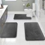 3-Piece Memory Foam Bath Mat Set – Non-slip, Absorbent, Washable
