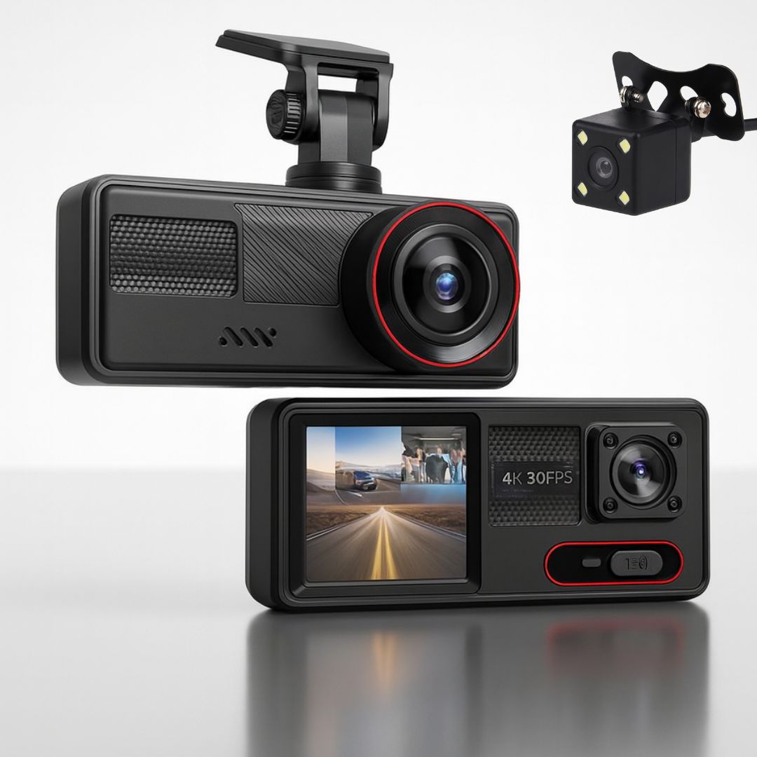 Dashcam for Comprehensive Security: Front, Rear, and Interior View