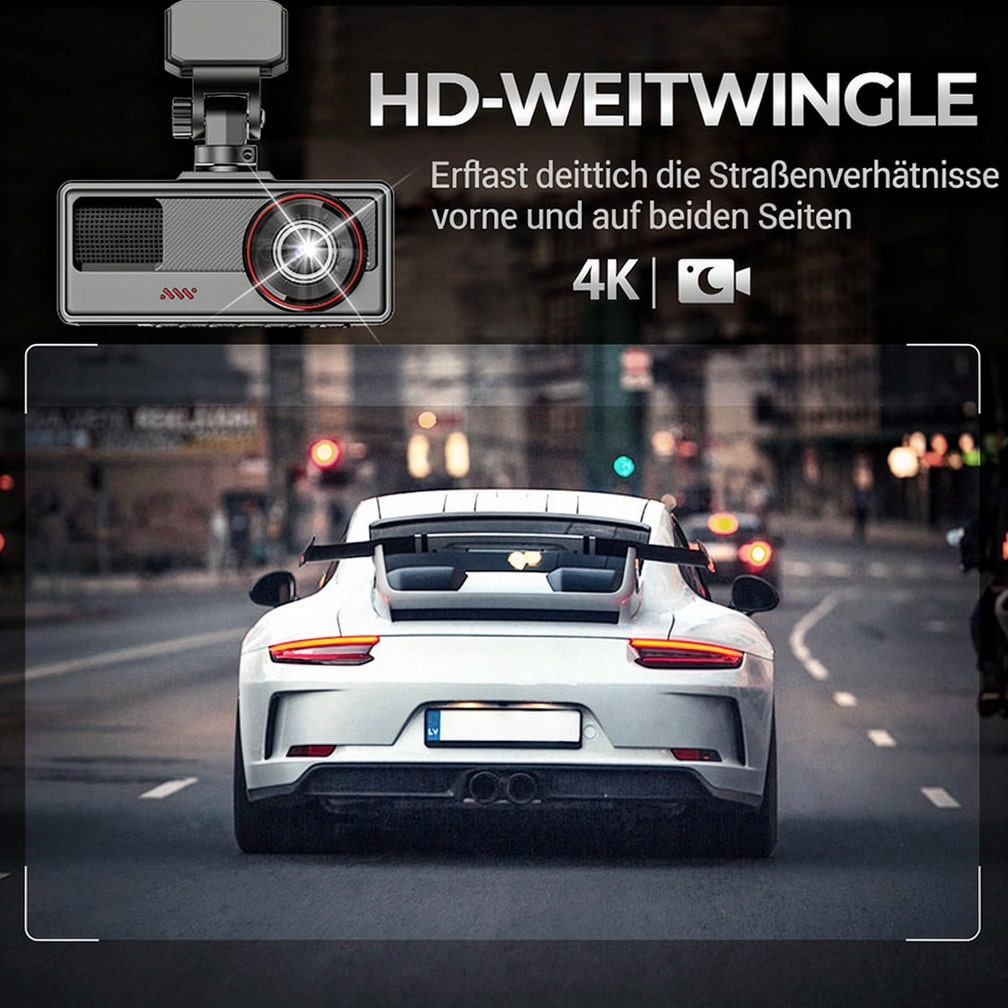 Dashcam for Comprehensive Security: Front, Rear, and Interior View