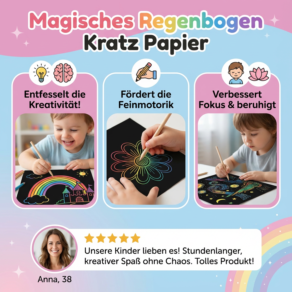 Rainbow Scratch Paper for Creative Artworks