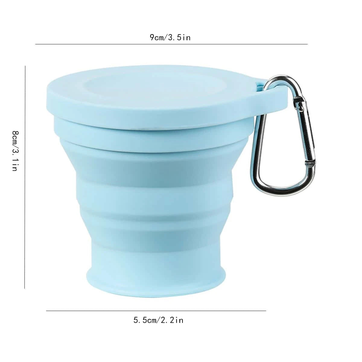 FlexiCup Tragbarer Faltbecher | Lebensmittelechtes Material | Mit Aufhängeschlaufe | Perfekt für Abenteuer