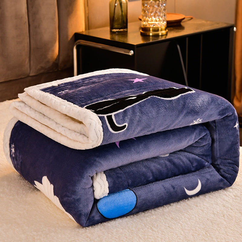 Zweiseitige Kuscheldecke aus Coral-Fleece mit Dickem Kunstfell – Ultra-Weich & Vielseitig für Zuhause, Büro & Entspannung