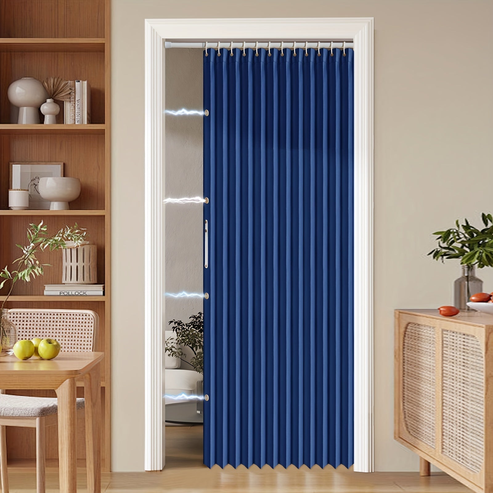 Colorful Magnetic Folding Curtain – Space-Saving Partition for Home and Office