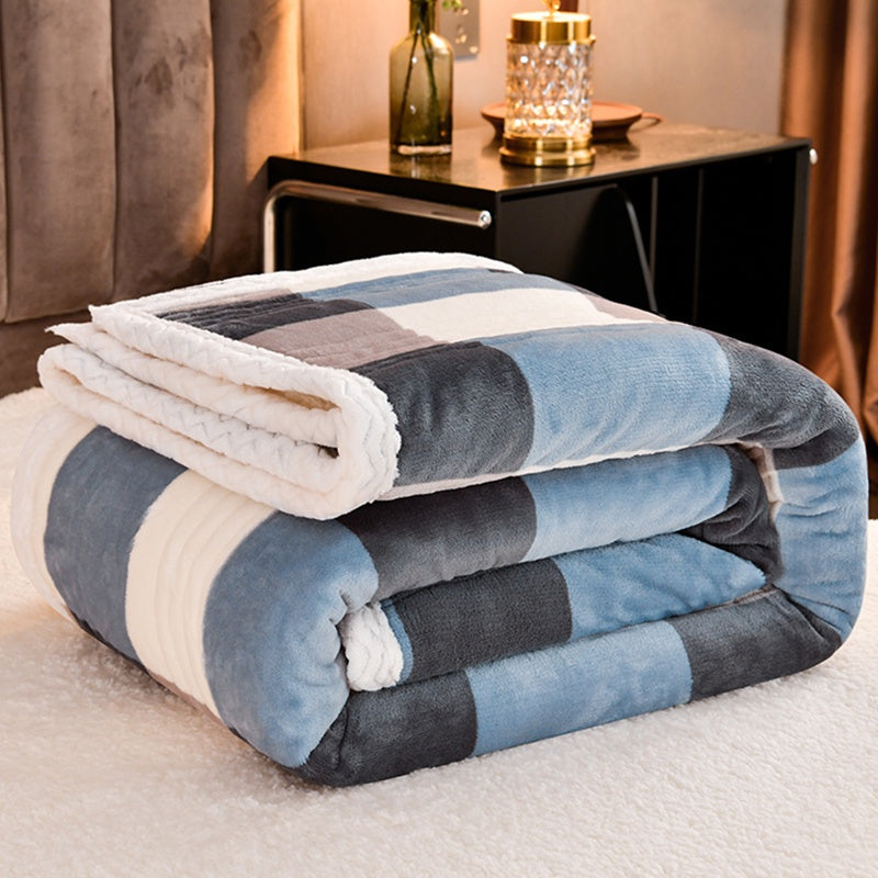 Zweiseitige Kuscheldecke aus Coral-Fleece mit Dickem Kunstfell – Ultra-Weich & Vielseitig für Zuhause, Büro & Entspannung