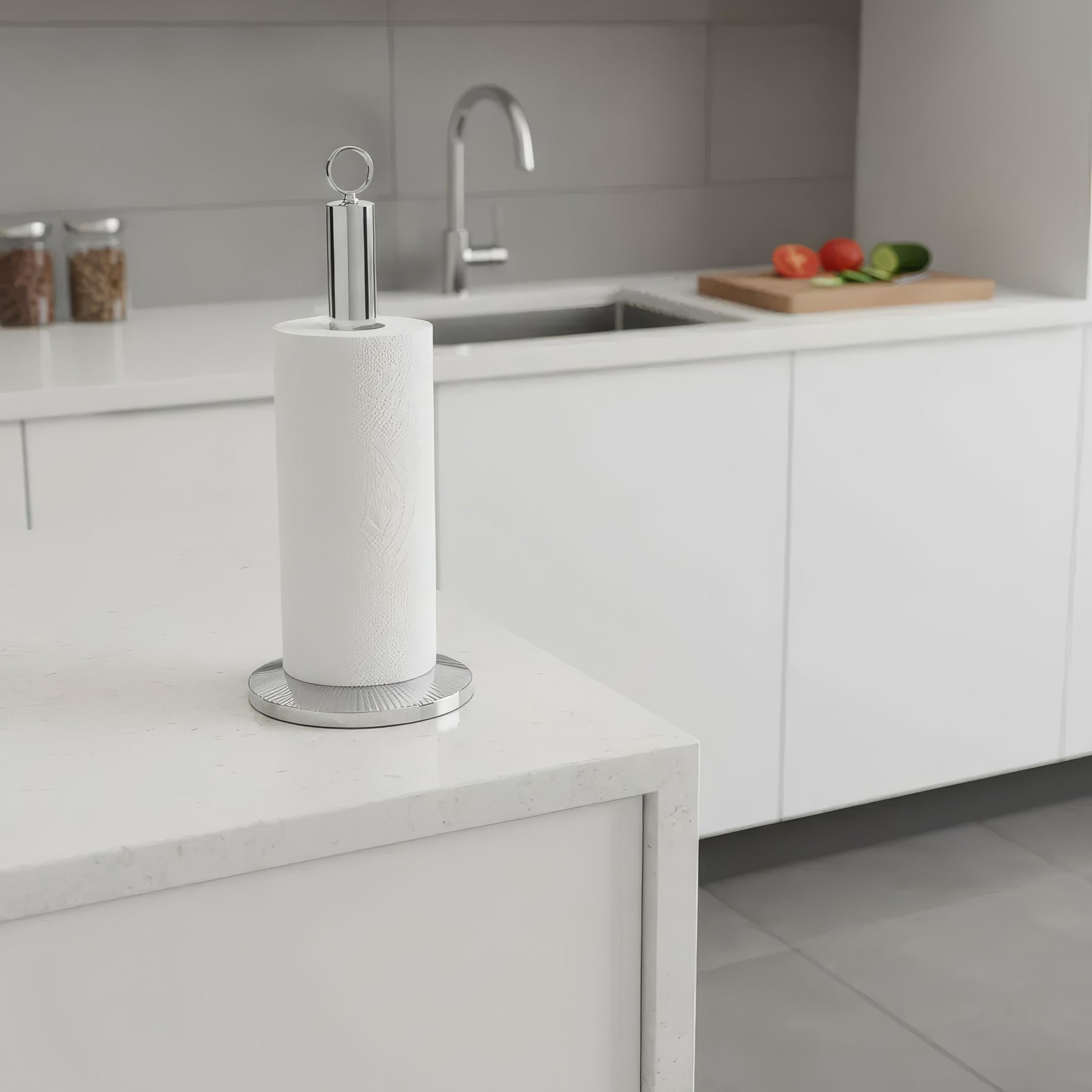 Stilvoller Küchenrollenhalter aus Edelstahl für moderne Küchen