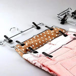 Platzsparender Hosenorganizer aus Edelstahl mit 12 Clips