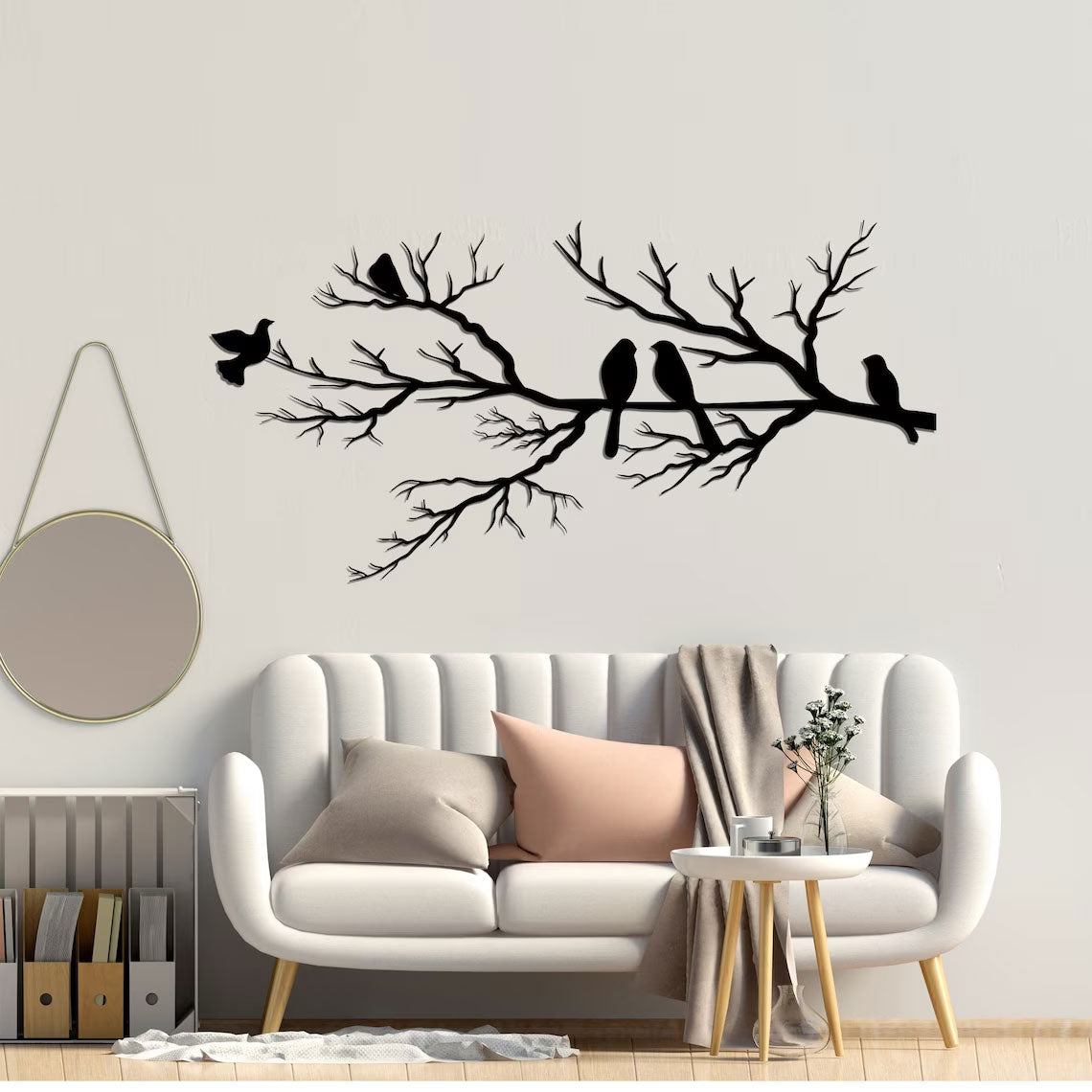 Metal Wall Decoration with Birds on a Branch – Timeless Nature Look