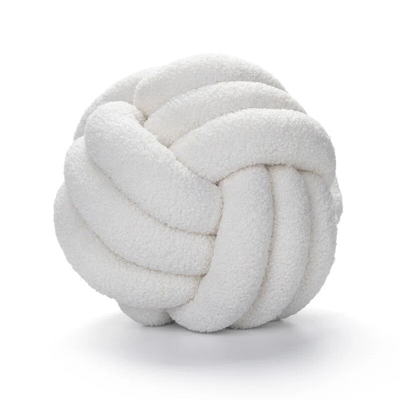 Runder, dekorativer Teddyball aus 100% Wolle – weiches Kissen