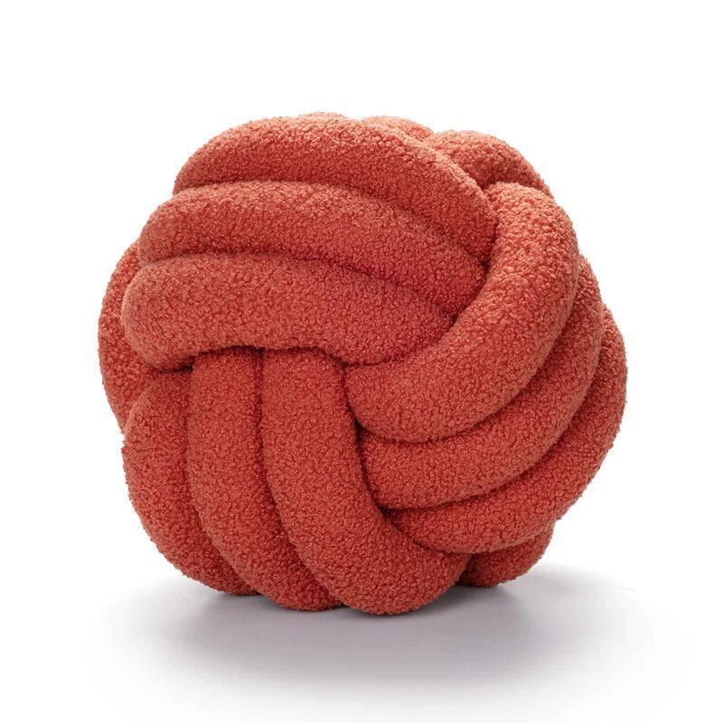 Runder, dekorativer Teddyball aus 100% Wolle – weiches Kissen