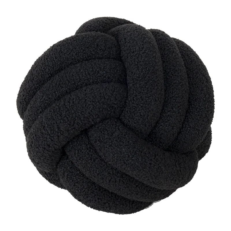 Runder, dekorativer Teddyball aus 100% Wolle – weiches Kissen