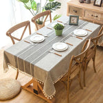 Stilvolle Leinentischdecke mit Fransen | NaturTuch