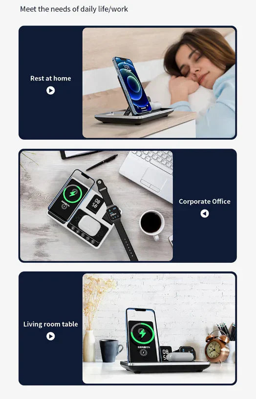 SmartCharge - 4-in-1 Drahtloses Ladegerät für iPhone, Apple Watch und AirPods