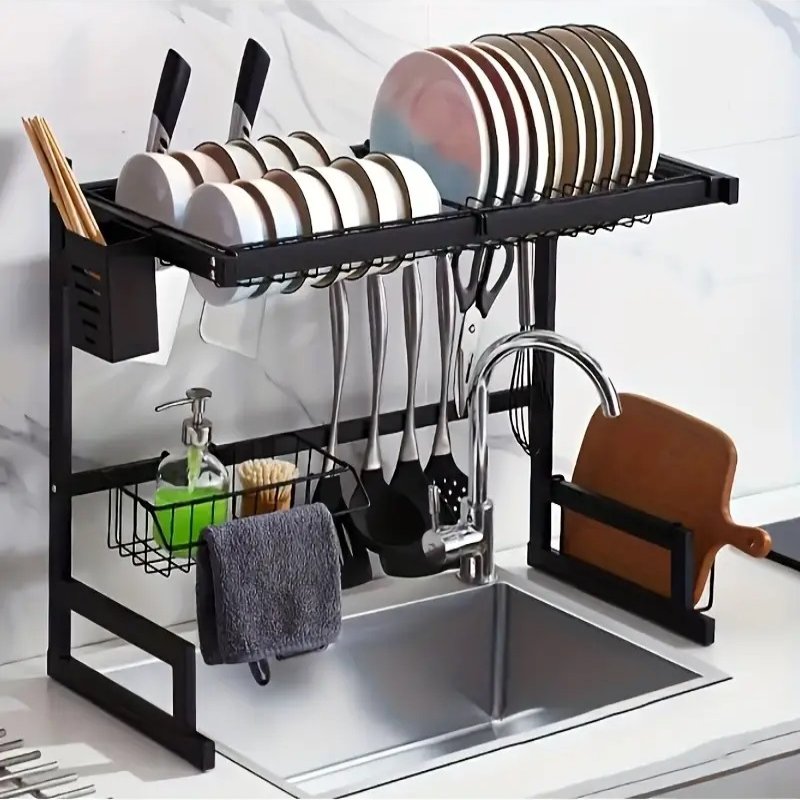 Adjustable Dish Drying Rack for Sinks – Adaptable from 24" to 26"