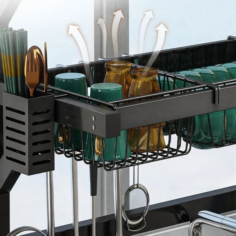 Adjustable Dish Drying Rack for Sinks – Adaptable from 24" to 26"
