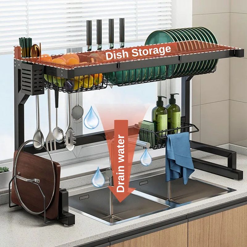 Adjustable Dish Drying Rack for Sinks – Adaptable from 24" to 26"