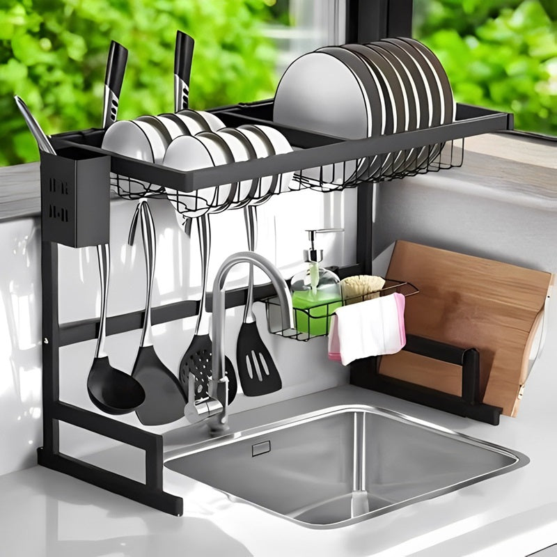 Adjustable Dish Drying Rack for Sinks – Adaptable from 24" to 26"