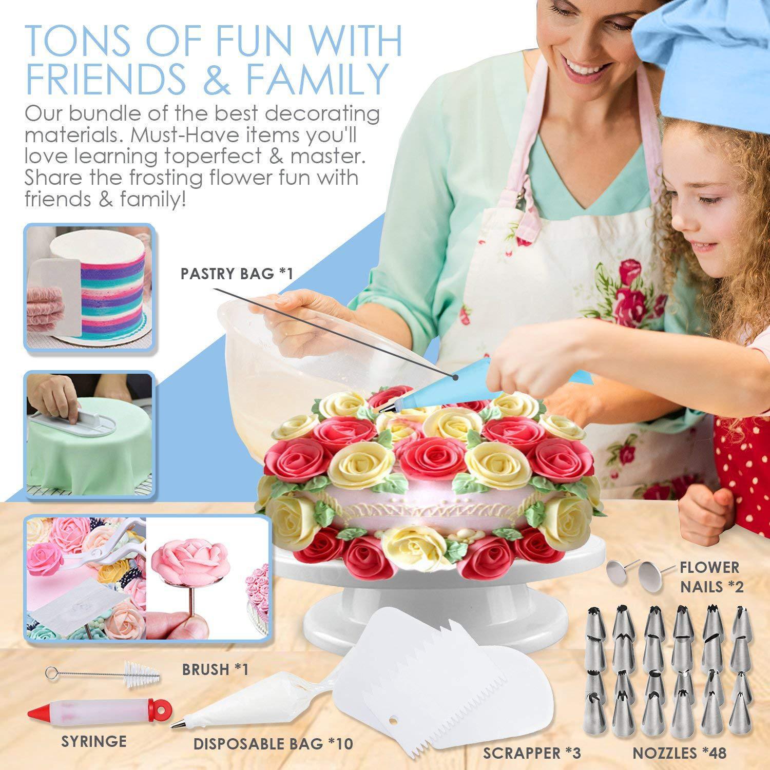 Cake Turntable Set with Spatula for Decoration – Baking Accessories