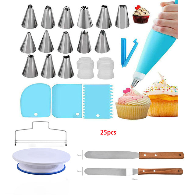 Cake Turntable Set with Spatula for Decoration – Baking Accessories