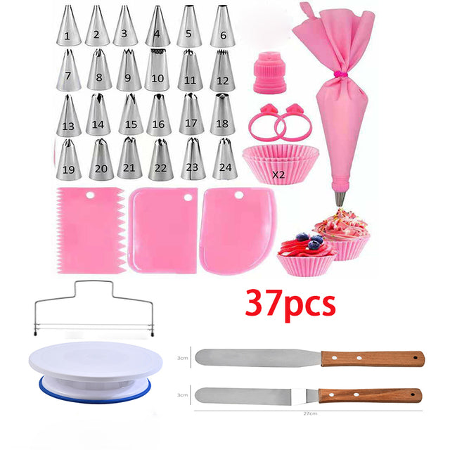 Cake Turntable Set with Spatula for Decoration – Baking Accessories