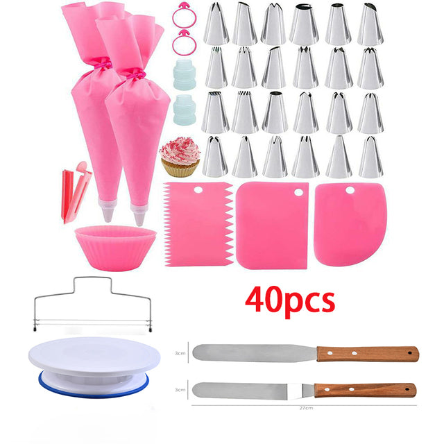 Cake Turntable Set with Spatula for Decoration – Baking Accessories