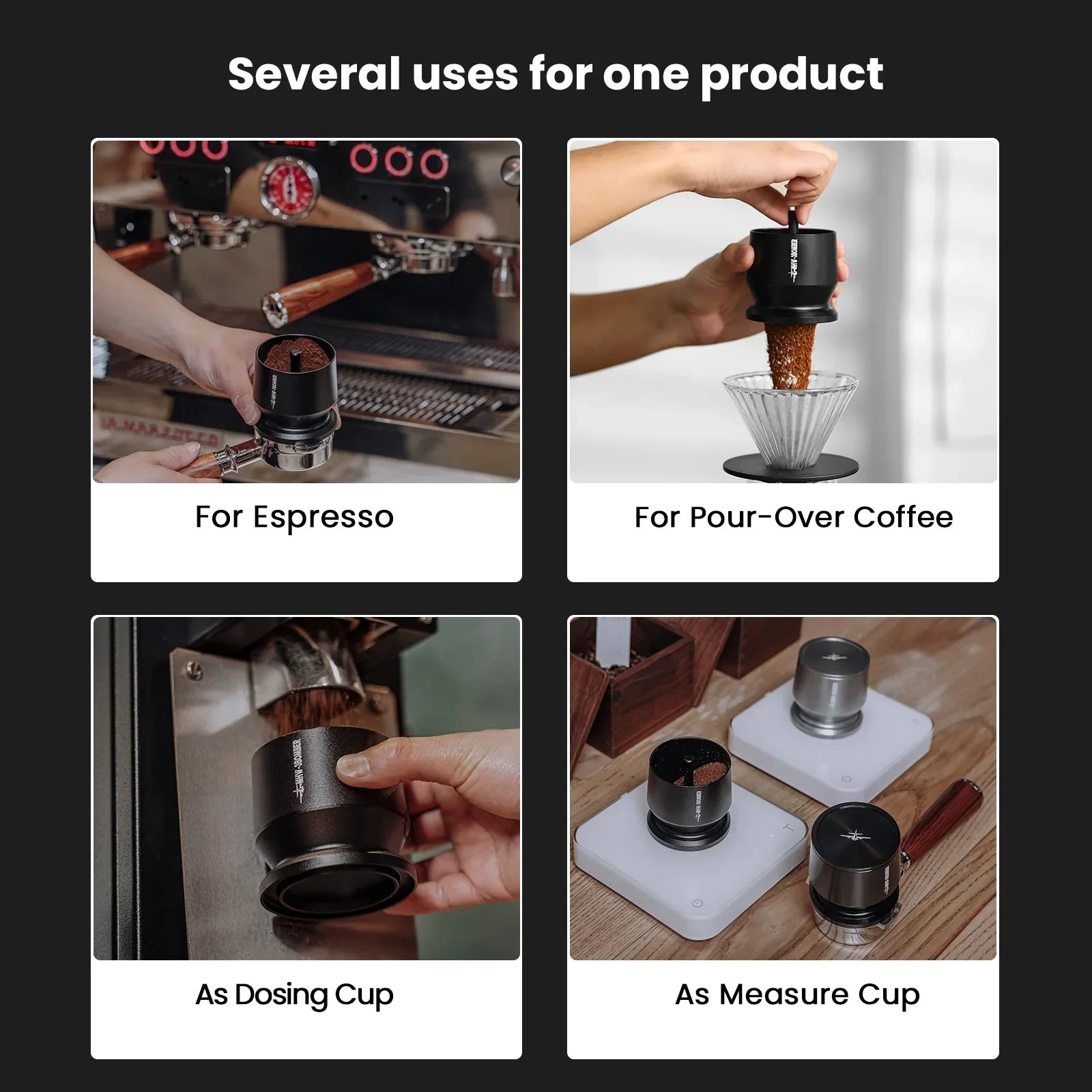 Espresso Dosierschüttler Kaffeepulver Behälter mit Messbecher