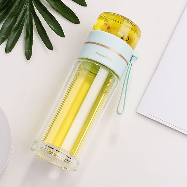 Double-Walled Glass Tea Infuser Bottle – Perfect for On the Go