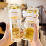 Double-Walled Glass Tea Infuser Bottle – Perfect for On the Go