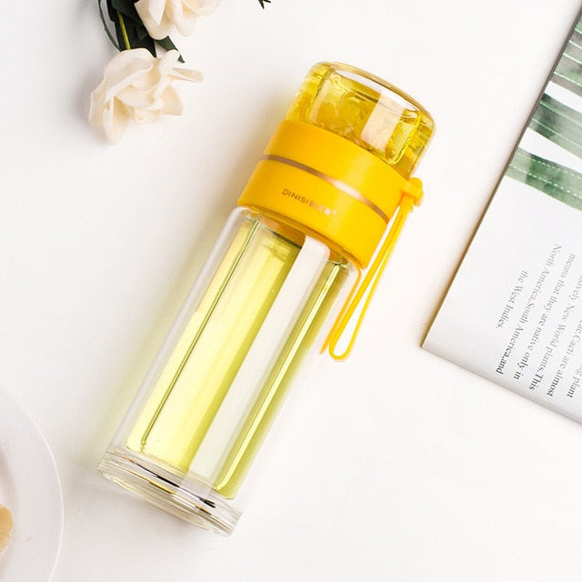Double-Walled Glass Tea Infuser Bottle – Perfect for On the Go