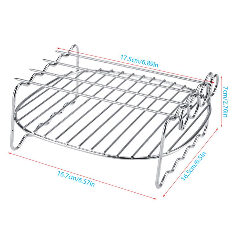 Doppelschichtige Edelstahl-Spieße Grillgestell BBQ-Tablett