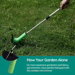 Cordless lawnmower with compact cutting technology