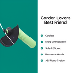 Cordless lawnmower with compact cutting technology
