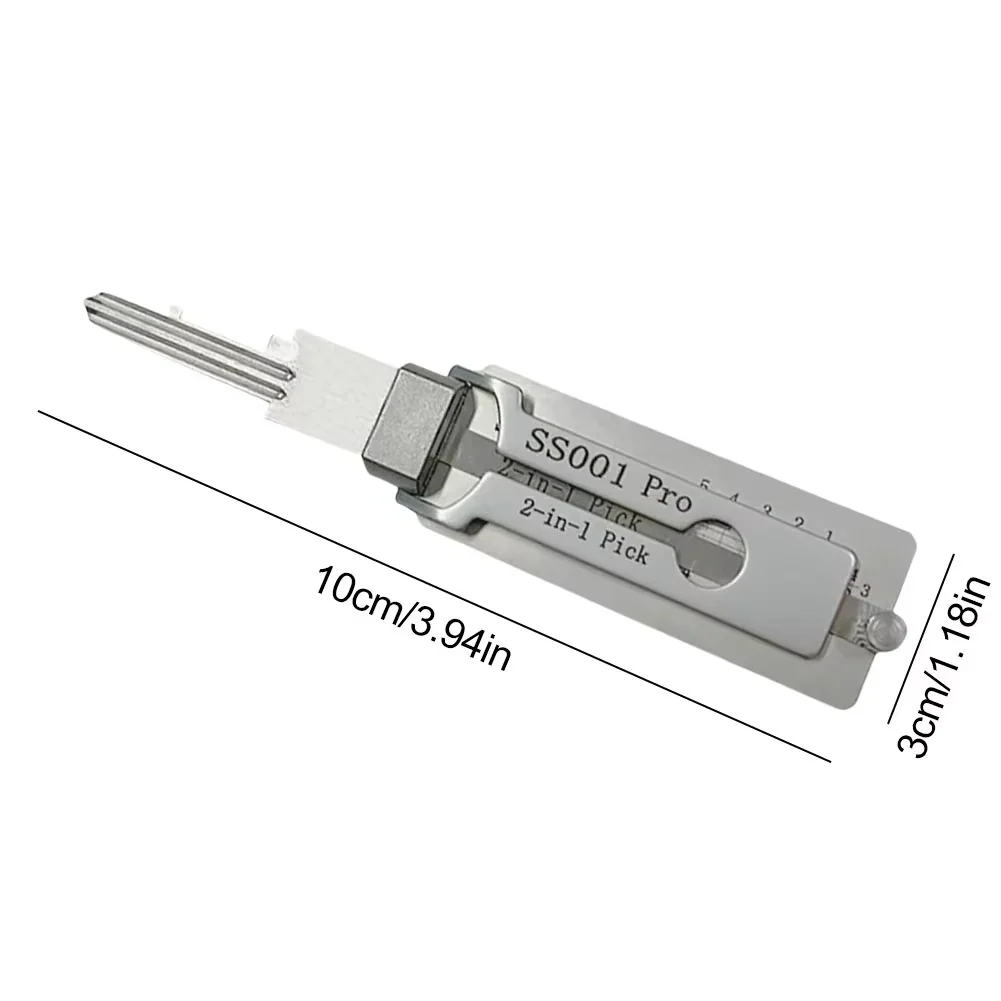 Versatile 2-in-1 Stainless Steel Tool for Locksmiths